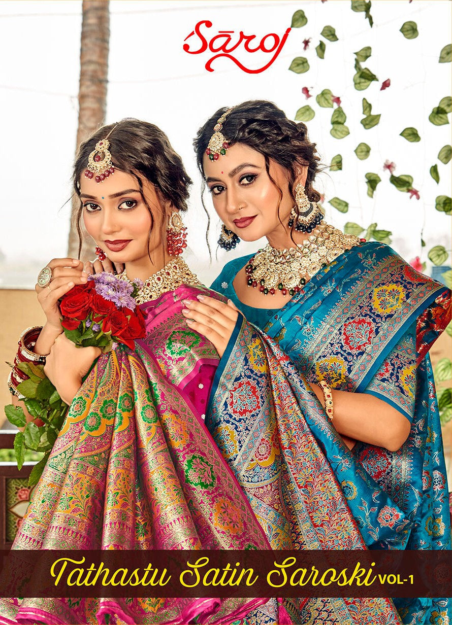 Tathastu Satin Silk Vol 1 Saroj Sarees Wholesale Price