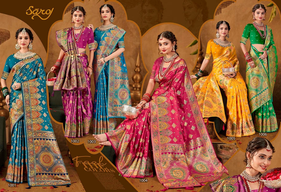 Tathastu Satin Silk Vol 4 Saroj Sarees Supplier Ahmedabad