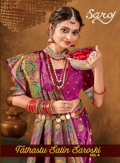 Tathastu Satin Silk Vol 4 Saroj Sarees Supplier Ahmedabad