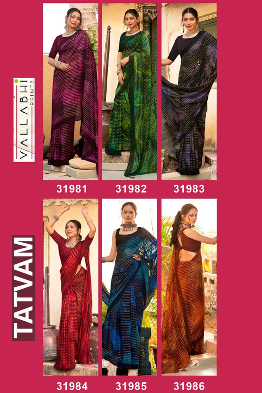 Tatvam Vallabhi Prints Georgette Sarees Supplier