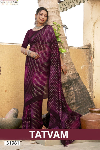 Tatvam Vallabhi Prints Georgette Sarees Supplier