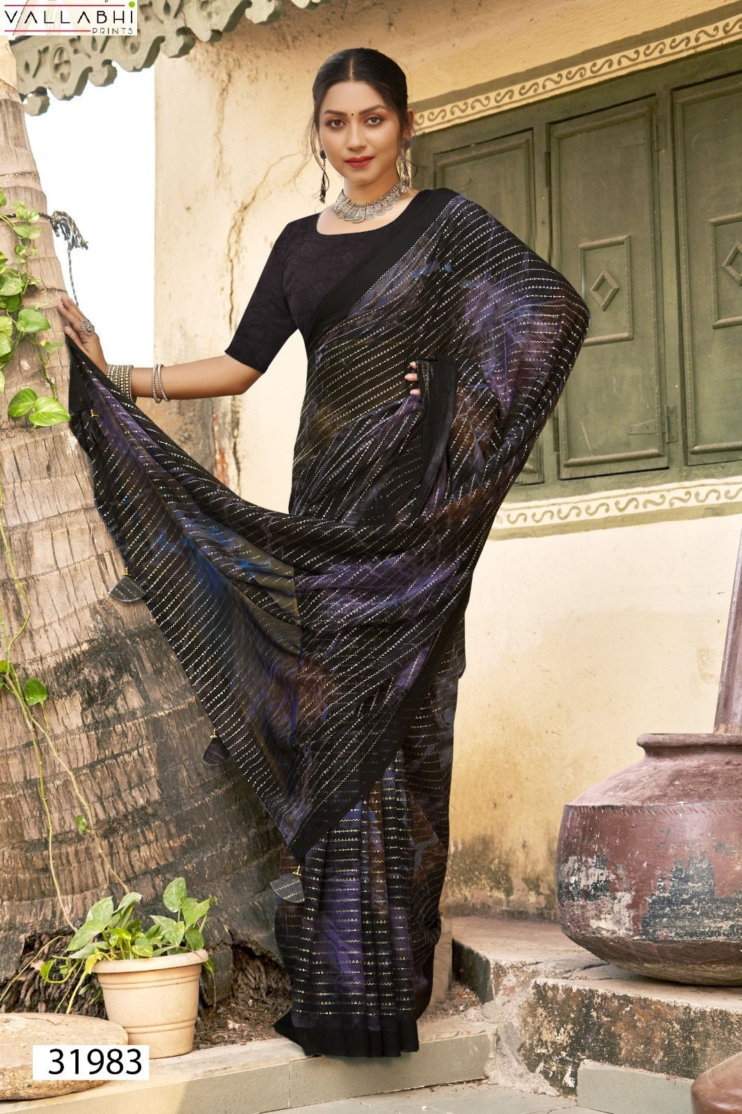 Tatvam Vallabhi Prints Georgette Sarees Supplier