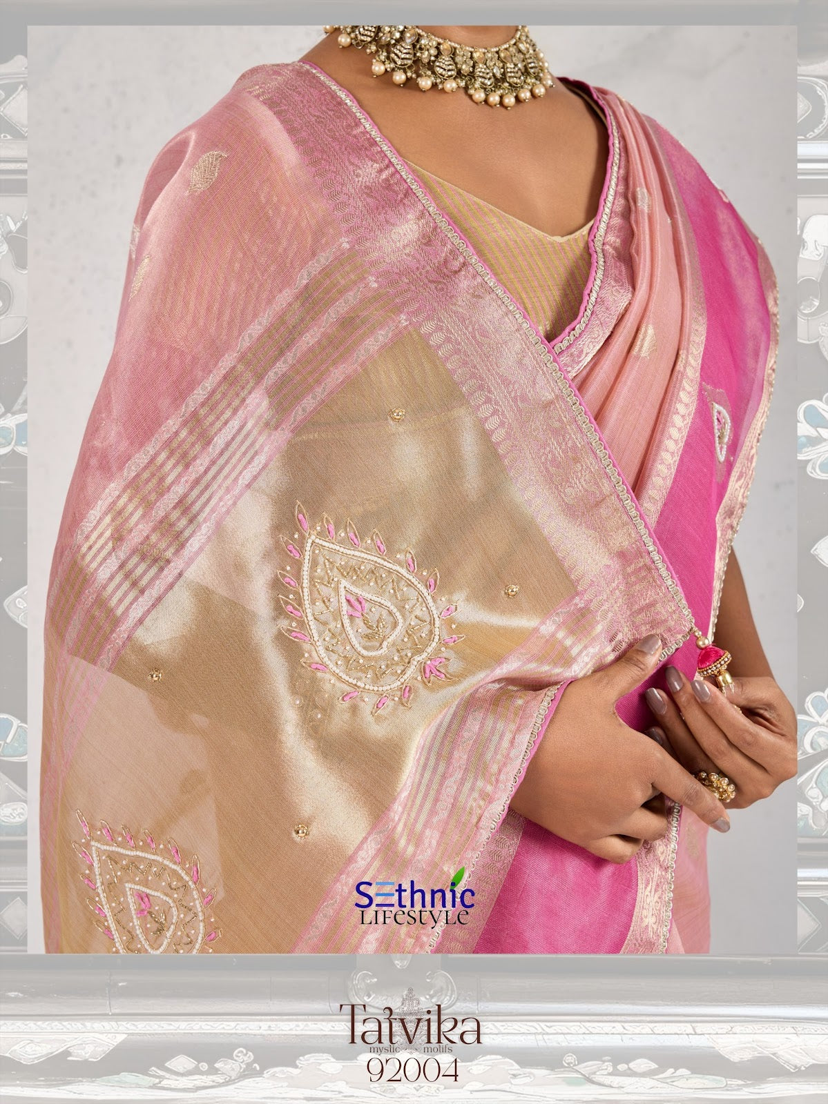 Tatvika Sethnic Woven Linen Sarees Supplier Ahmedabad