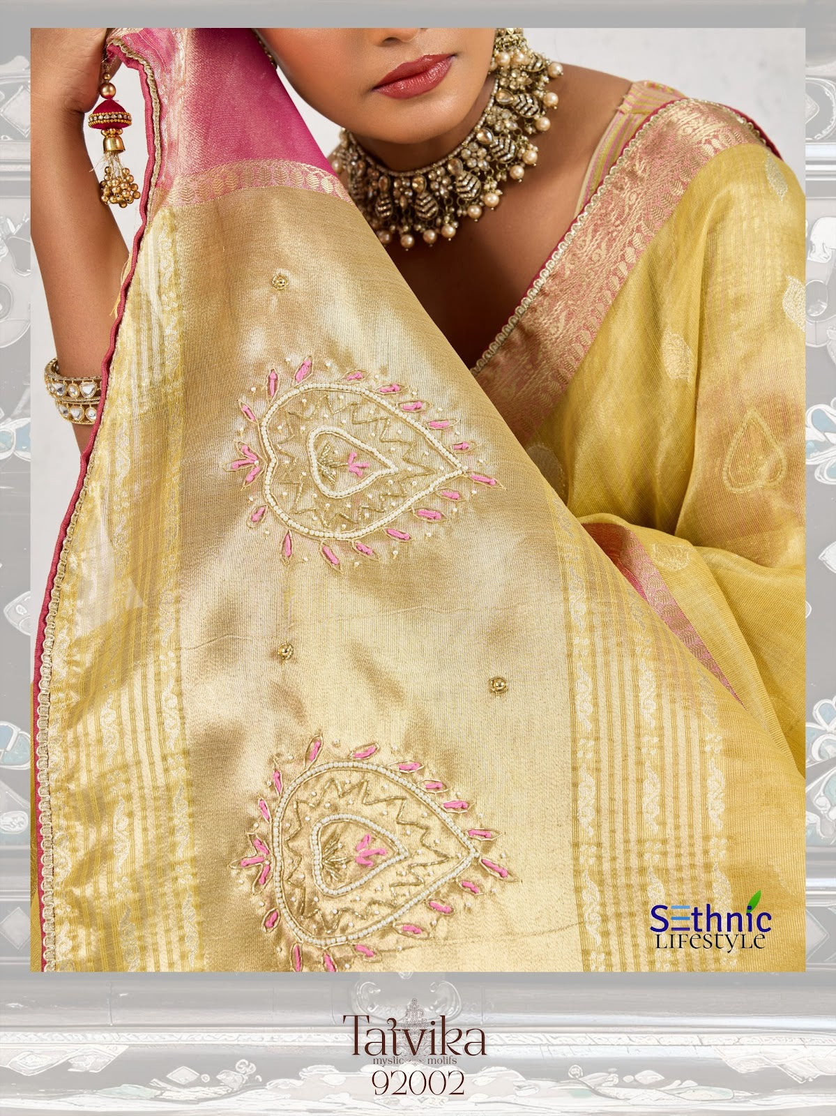 Tatvika Sethnic Woven Linen Sarees Supplier Ahmedabad