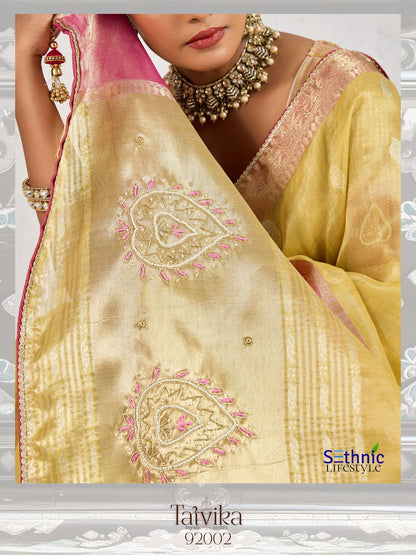Tatvika Sethnic Woven Linen Sarees Supplier Ahmedabad