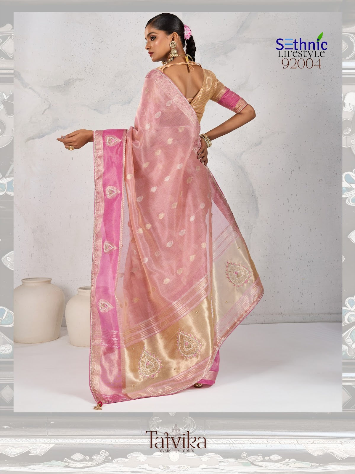 Tatvika Sethnic Woven Linen Sarees Supplier Ahmedabad