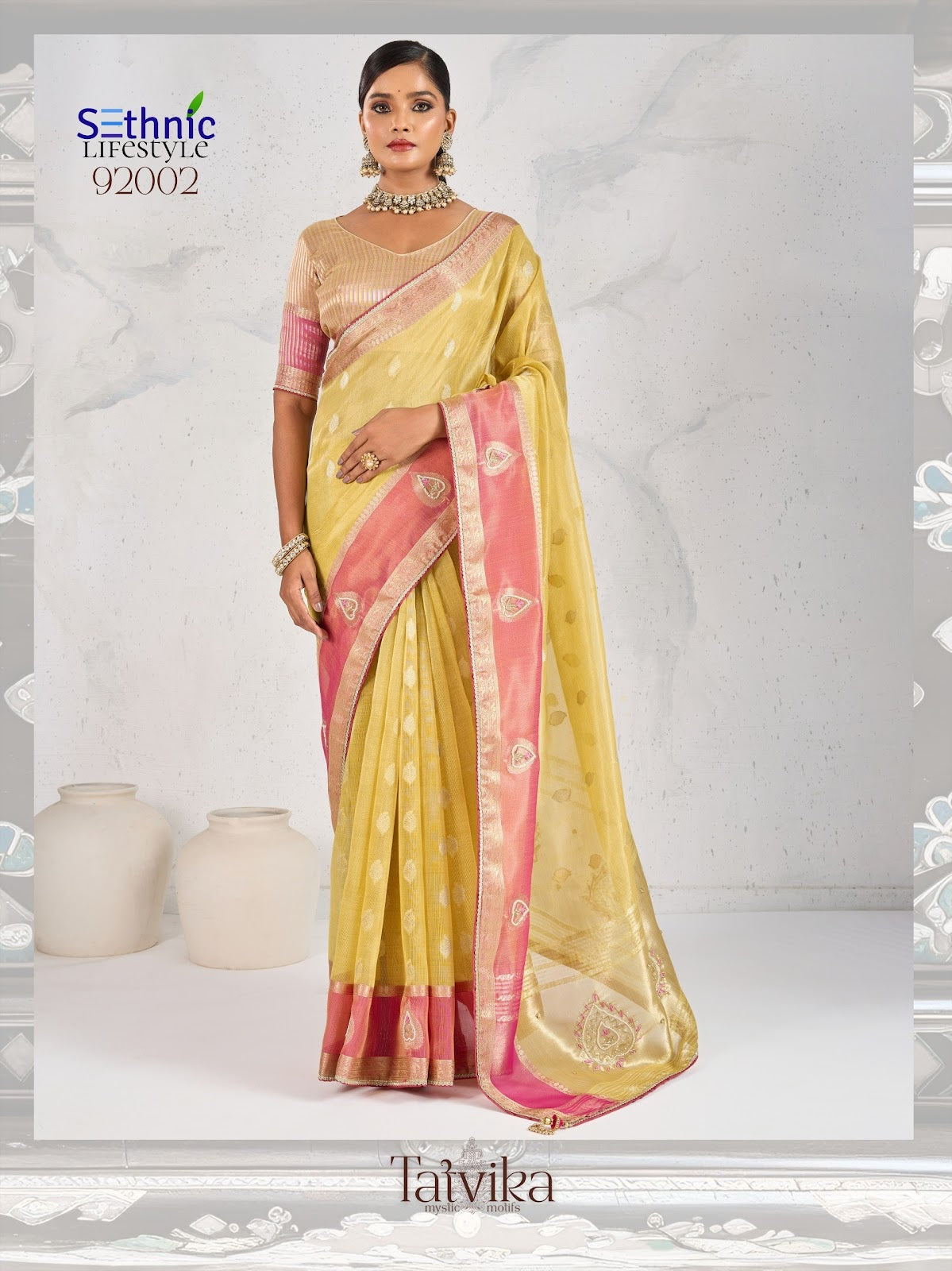 Tatvika Sethnic Woven Linen Sarees Supplier Ahmedabad