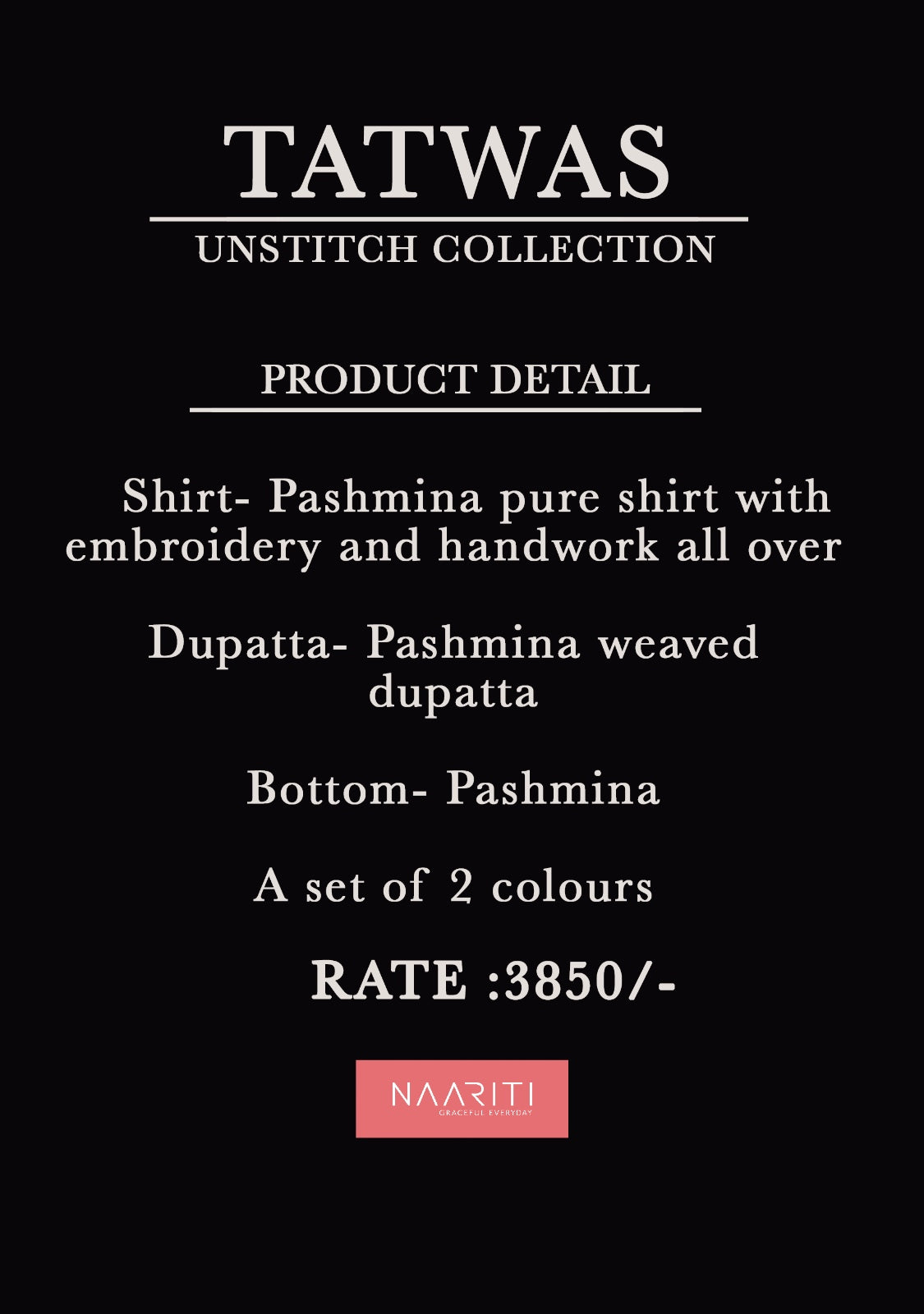 Tatwas Naariti Pashmina Suits Wholesaler Ahmedabad