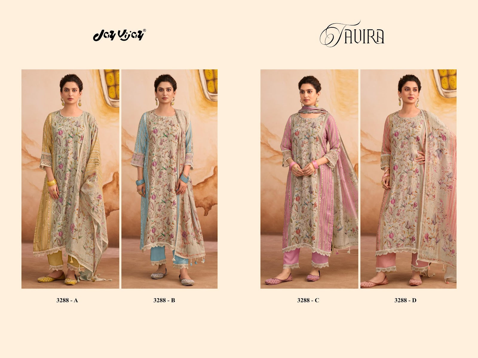 Tavira 3288 Jay Vijay Muslin Pant Style Suits Manufacturer Ahmedabad