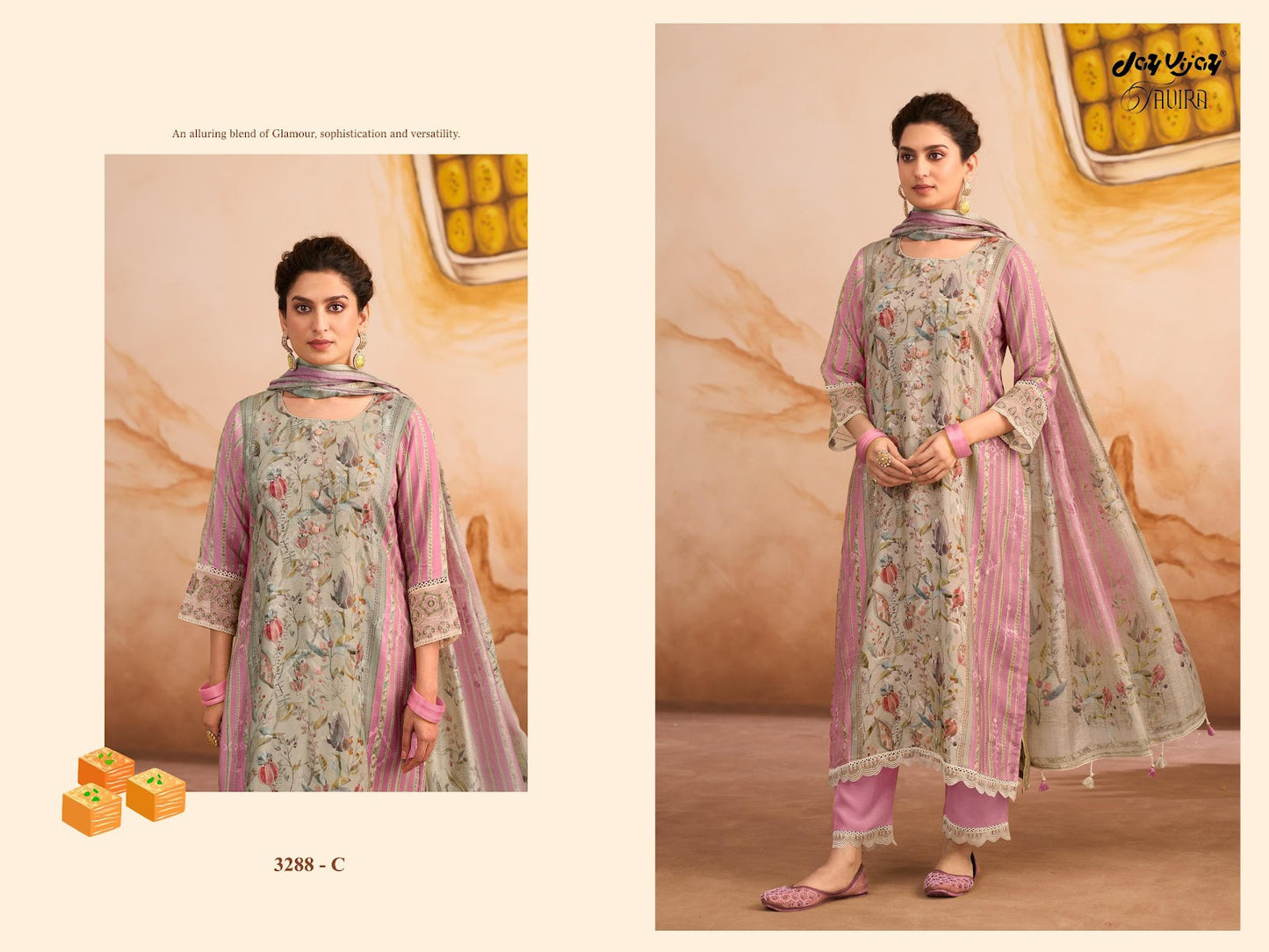 Tavira 3288 Jay Vijay Muslin Pant Style Suits Manufacturer Ahmedabad