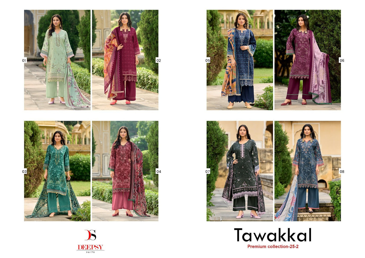 Tawakkal Premium Collection 25-2 Deepsy Cotton Pakistani Patch Work Suits Supplier Ahmedabad