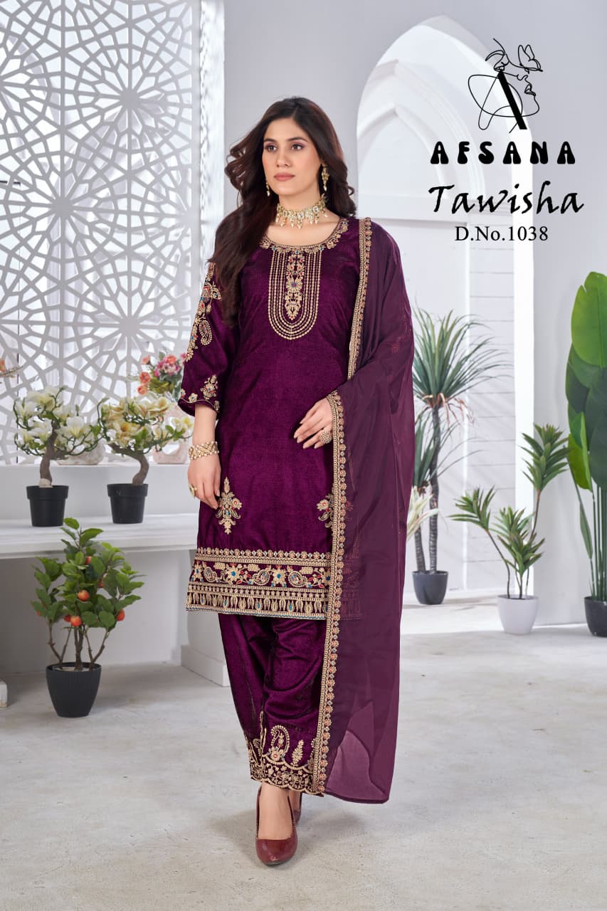 Tawisha 1038 Afsana Readymade Velvet Suits Supplier India