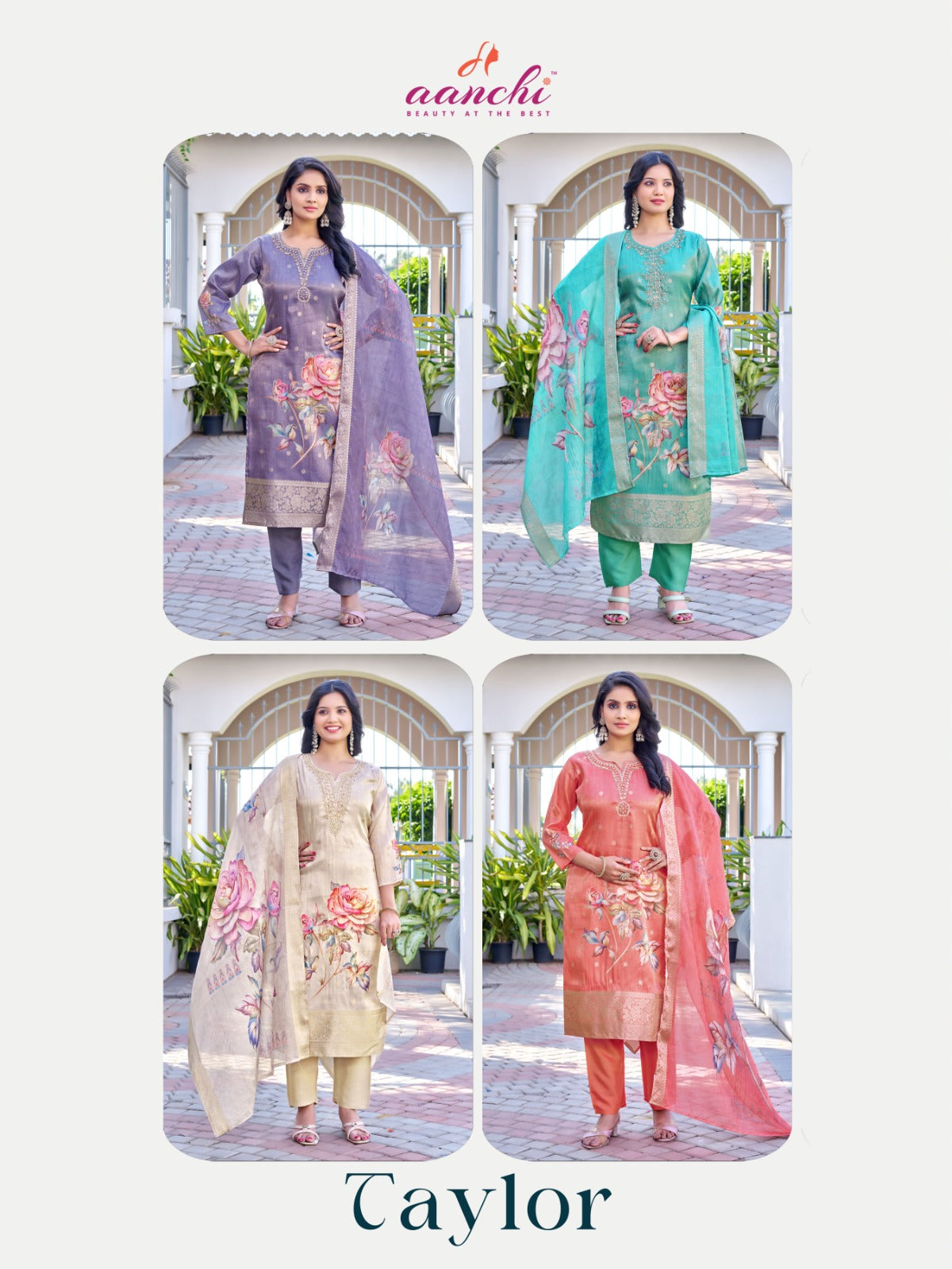 Taylor Aanchi Simmer Readymade Pant Style Suits Wholesaler