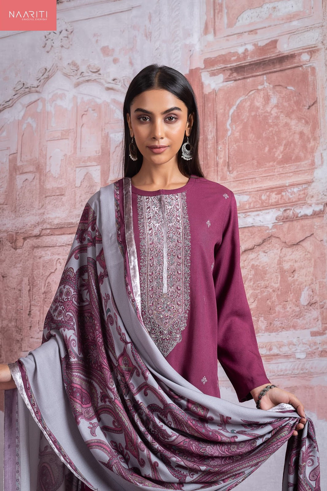 Tazir Naariti Pashmina Suits Wholesale