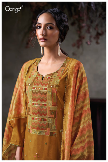 Tazlin 3851 Ganga Premium Cotton Plazzo Style Suits Wholesaler Gujarat