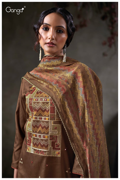 Tazlin 3851 Ganga Premium Cotton Plazzo Style Suits Wholesaler Gujarat