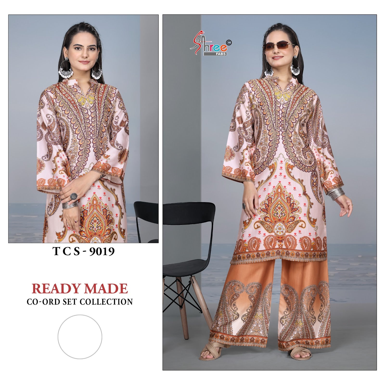 Tcs 9018-9021 Karachi Print Shree Fabs Satin Co Ord Set Wholesaler
