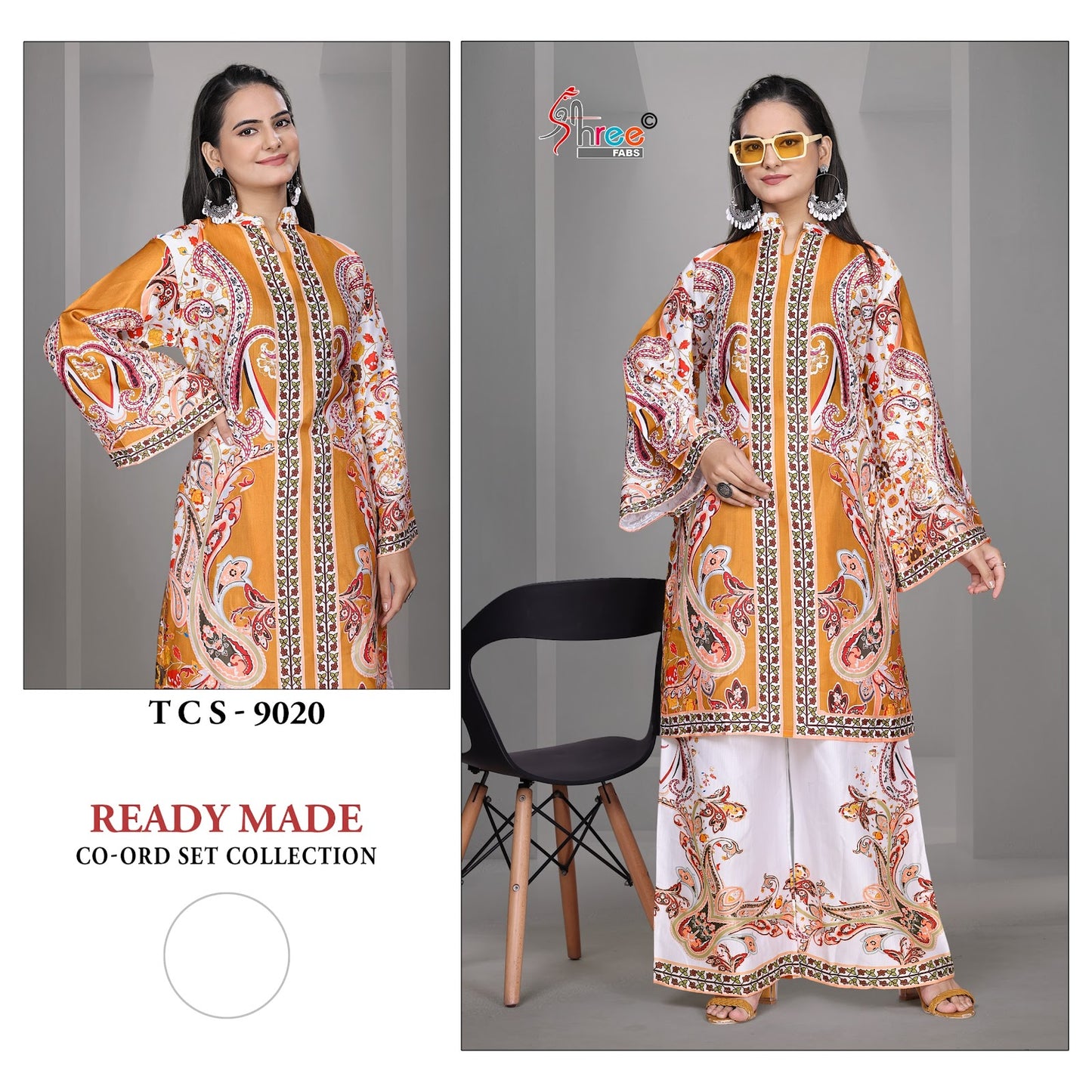 Tcs 9018-9021 Karachi Print Shree Fabs Satin Co Ord Set Wholesaler