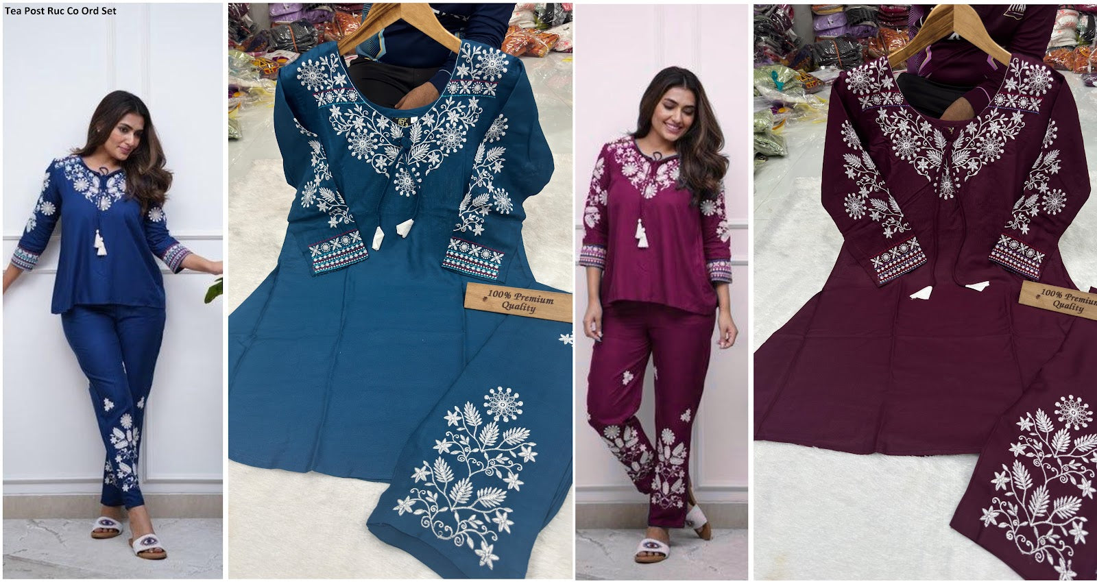 Tea Post Ruc Heavy Rayon Co Ord Set Wholesaler Ahmedabad