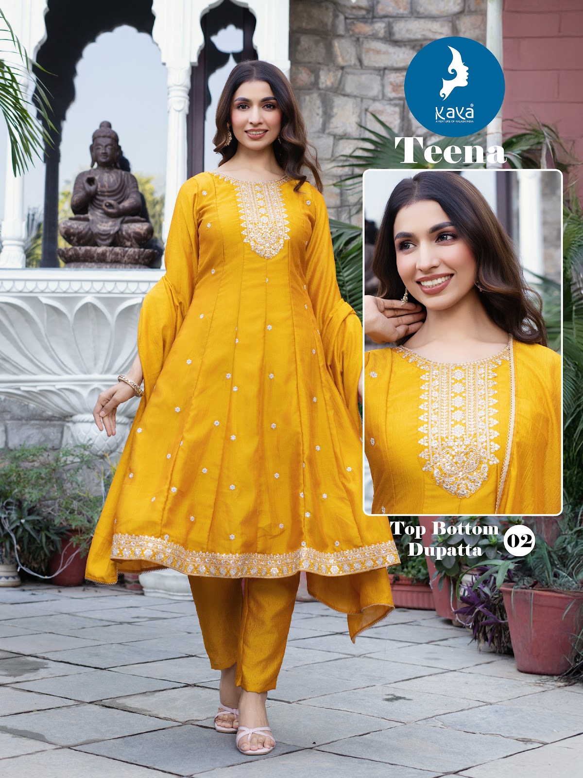 Teena Kaya Trends Vichitra Silk Readymade Anarkali Suits Wholesale Price