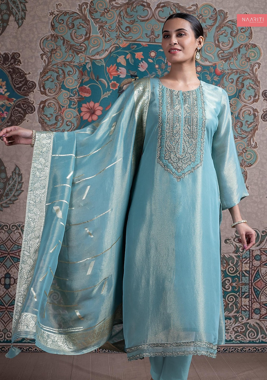 Teeyaj Naariti Tissue Silk Pant Style Suits Manufacturer