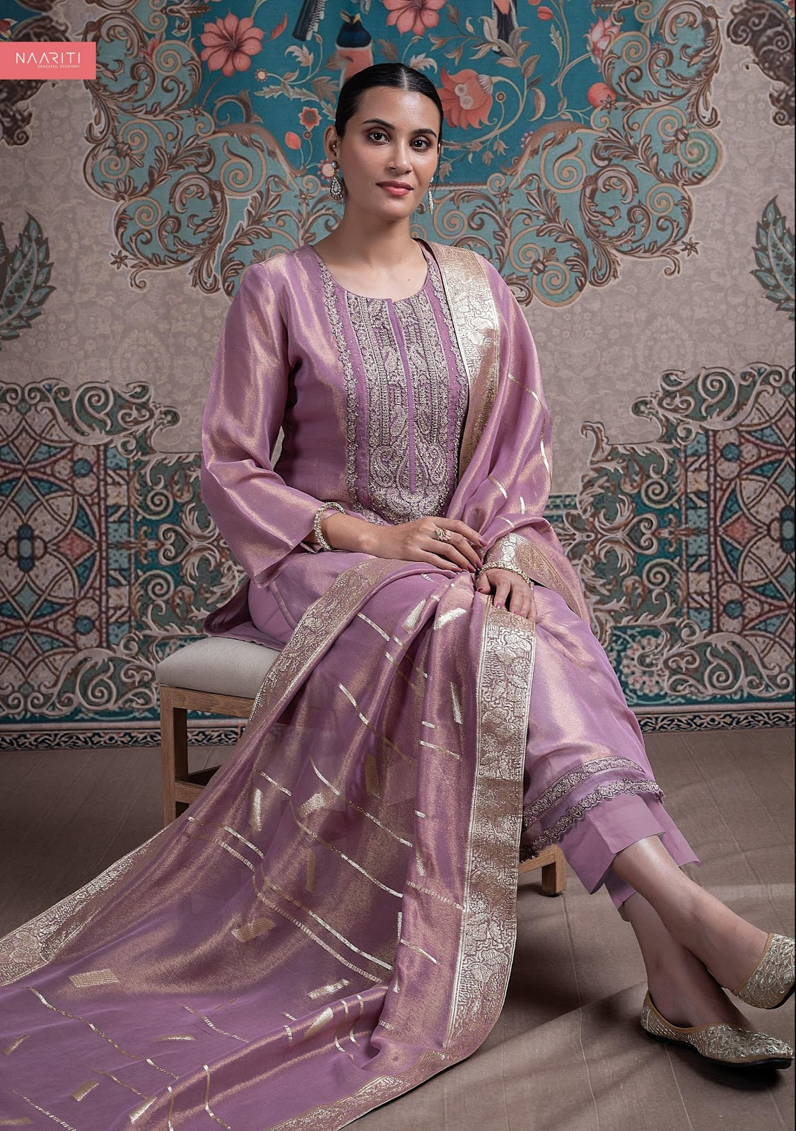Teeyaj Naariti Tissue Silk Pant Style Suits Manufacturer