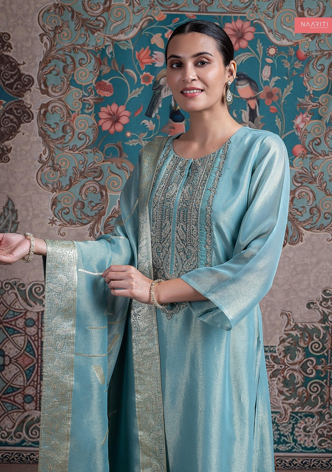 Teeyaj Naariti Tissue Silk Pant Style Suits Manufacturer