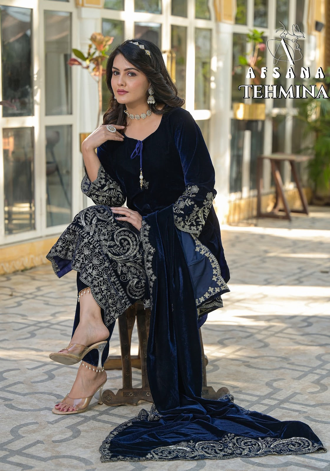 Tehmina Afsana Readymade Velvet Suits Manufacturer India
