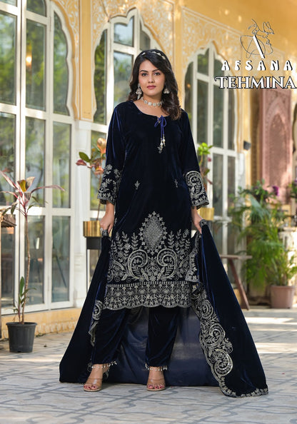Tehmina Afsana Readymade Velvet Suits Manufacturer India