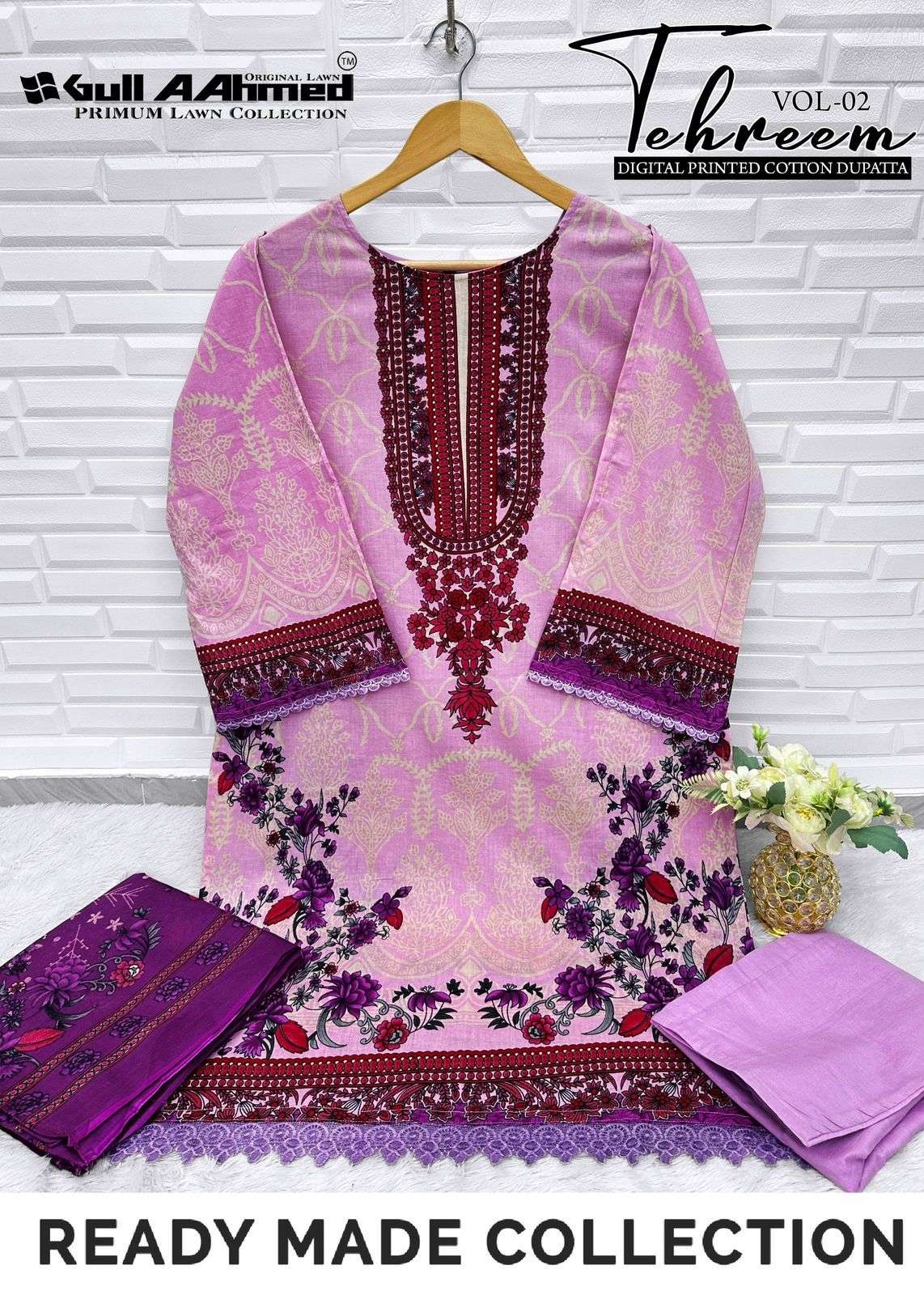 Tehreem Vol 2 Gul Ahmed Lawn Karachi Readymade Suits Wholesale Price