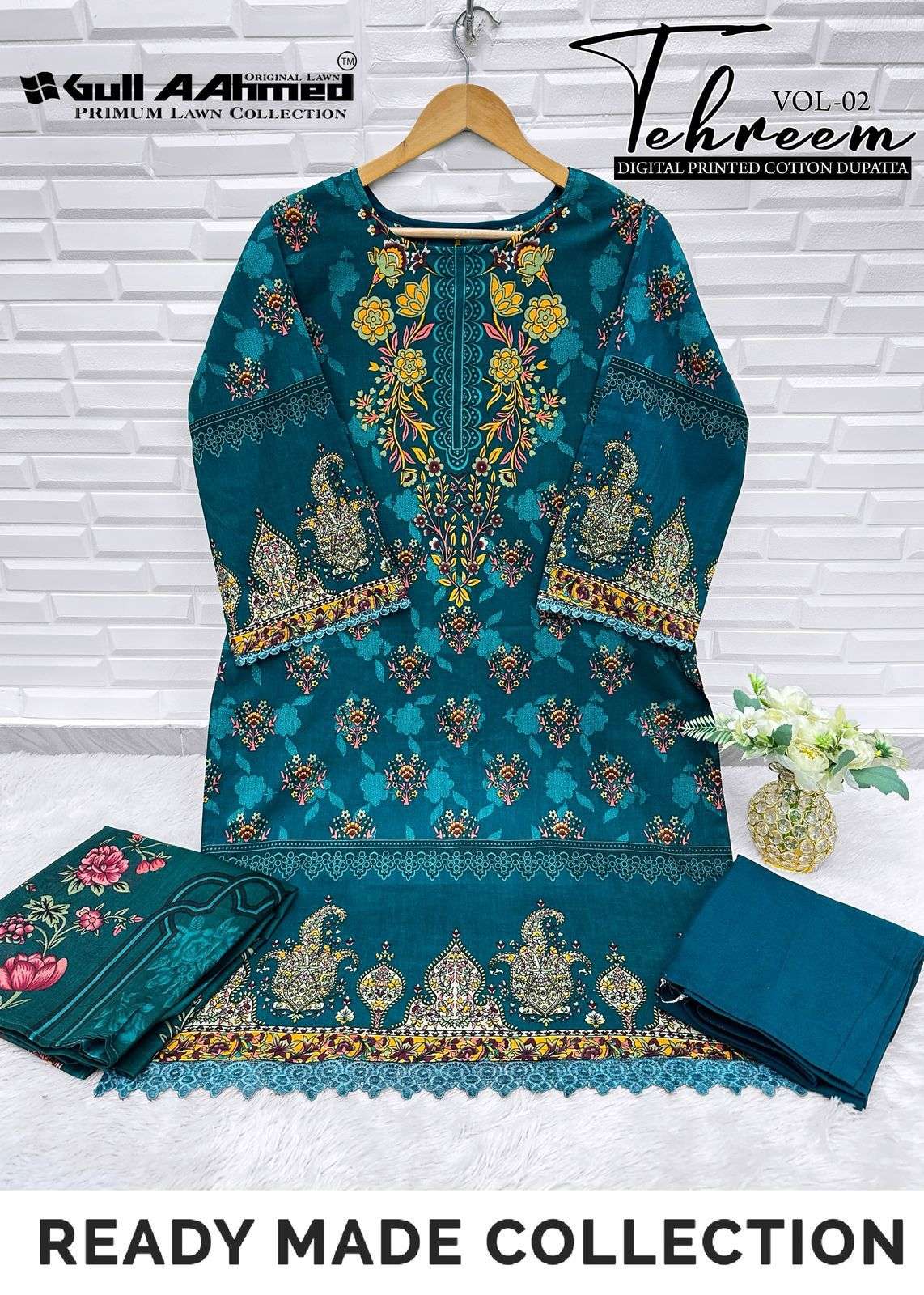 Tehreem Vol 2 Gul Ahmed Lawn Karachi Readymade Suits Wholesale Price