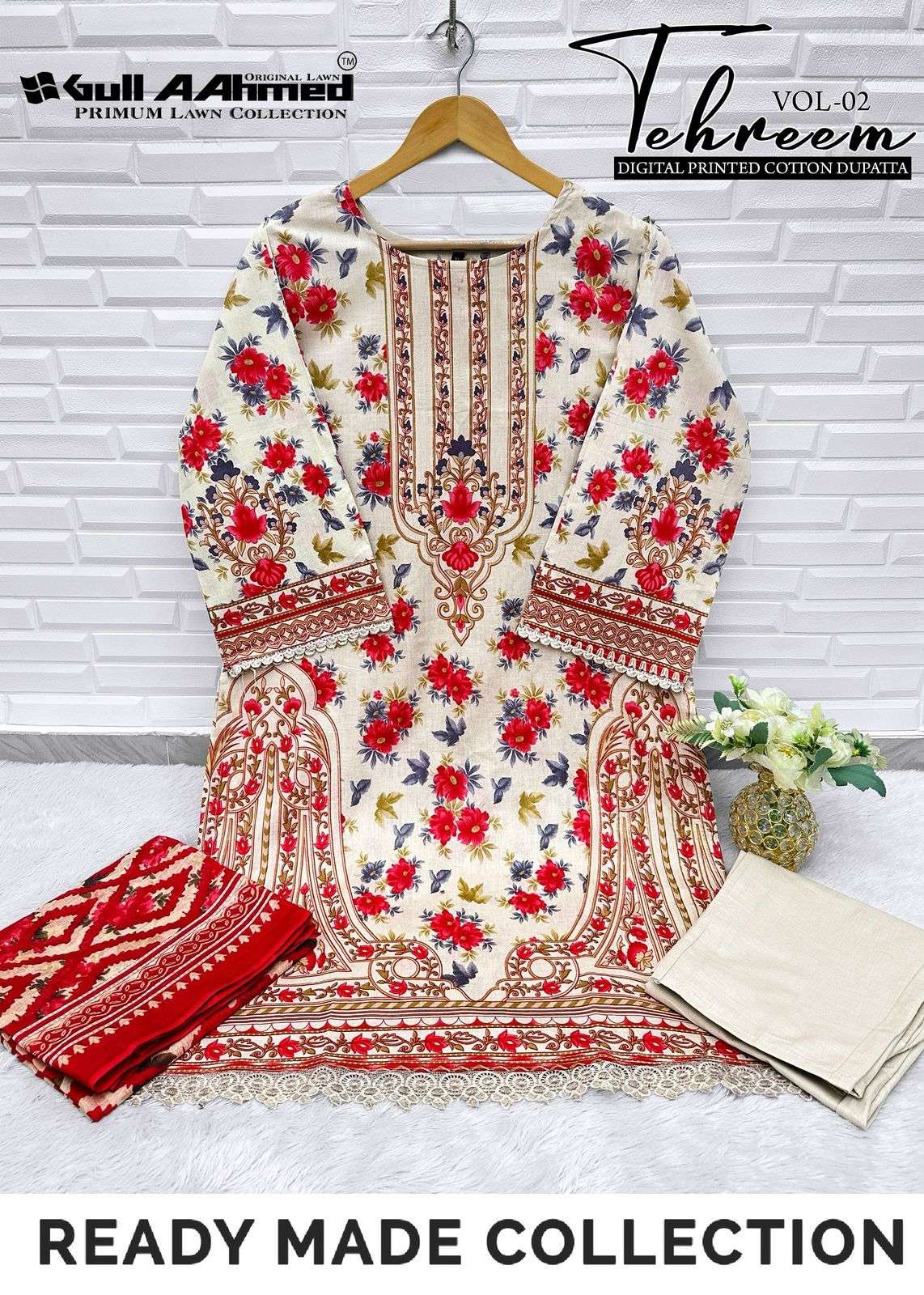 Tehreem Vol 2 Gul Ahmed Lawn Karachi Readymade Suits Wholesale Price