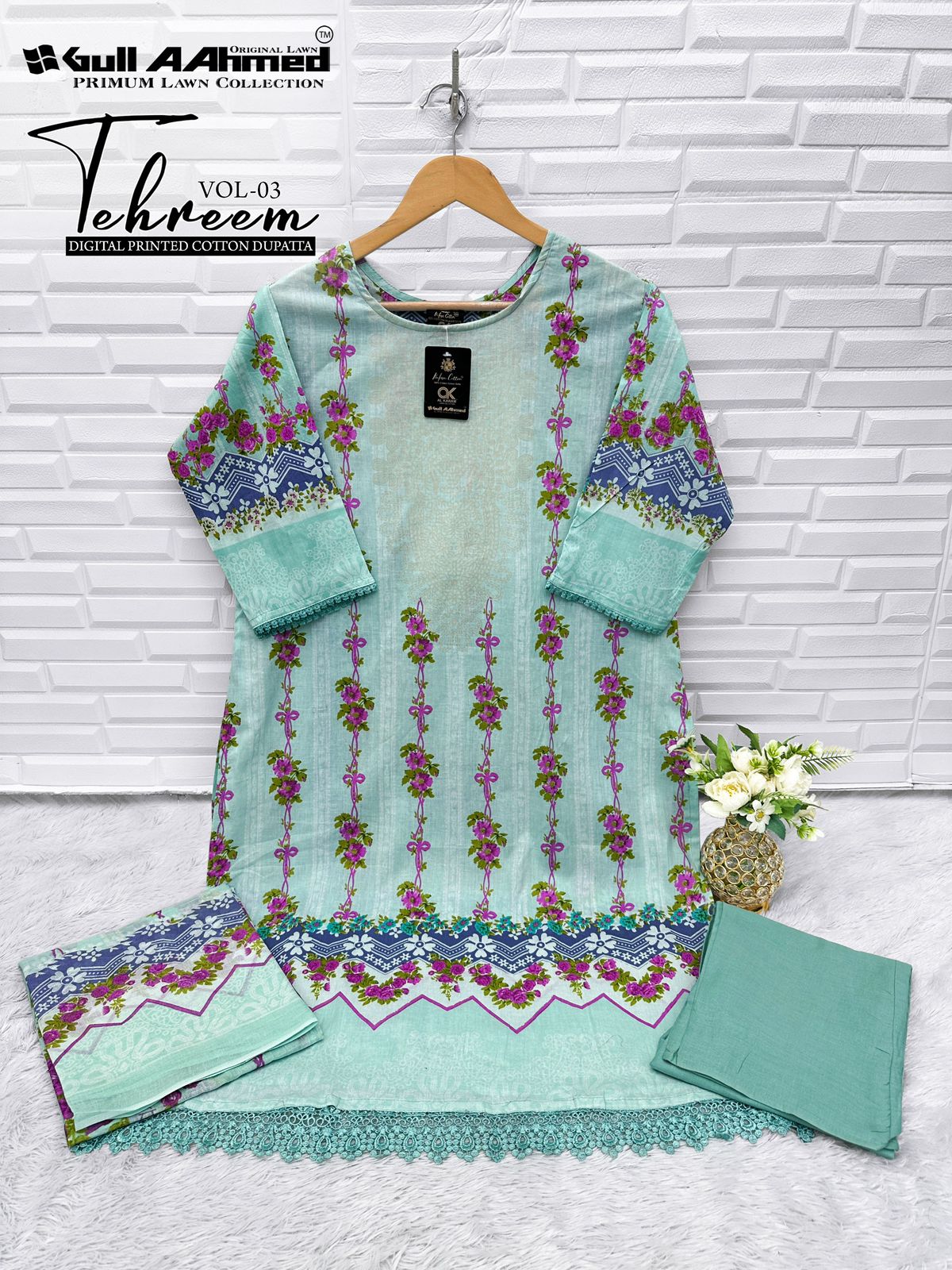 Tehreem Vol 3 Gul Ahmed Lawn Cotton Karachi Readymade Suits Wholesale Rate
