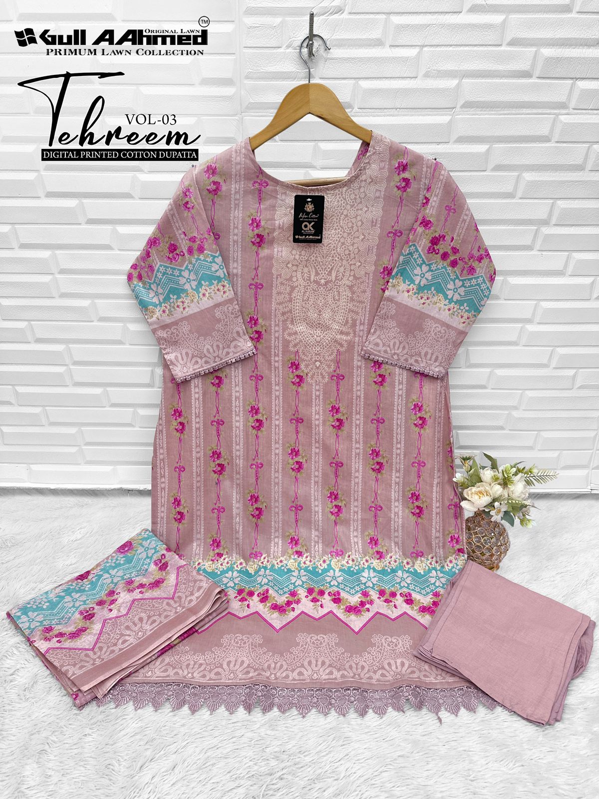 Tehreem Vol 3 Gul Ahmed Lawn Cotton Karachi Readymade Suits Wholesale Rate