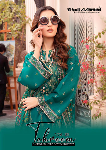 Tehreem Vol 3 Gul Ahmed Lawn Karachi Salwar Suits Exporter Ahmedabad
