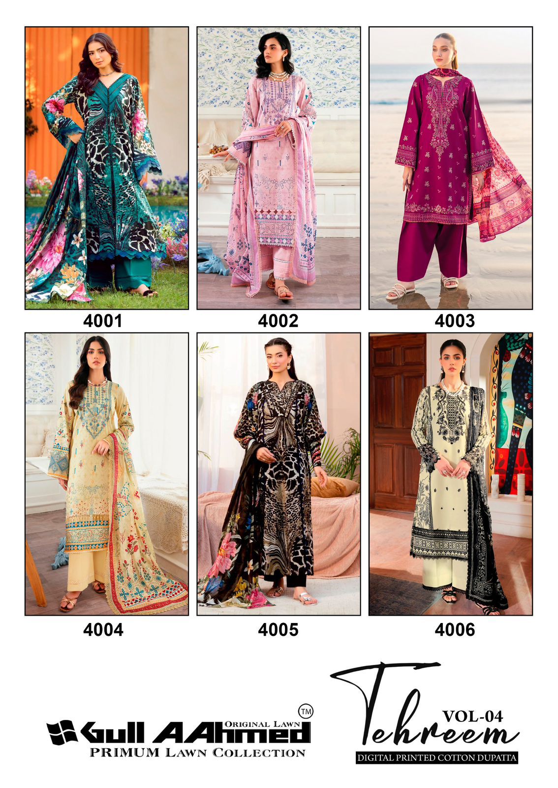 Tehreem Vol 4 Gul Ahmed Lawn Karachi Salwar Suits Supplier