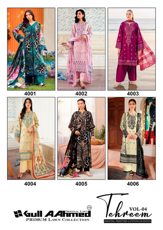 Tehreem Vol 4 Gul Ahmed Lawn Karachi Salwar Suits Supplier