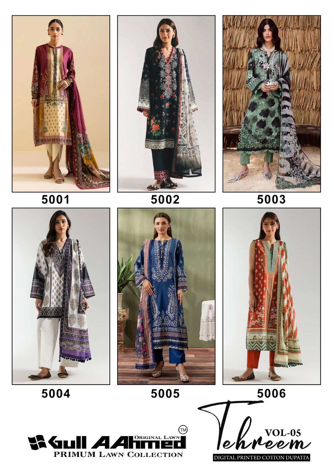 Tehreem Vol 5 Gul Ahmed Lawn Karachi Readymade Suits Supplier