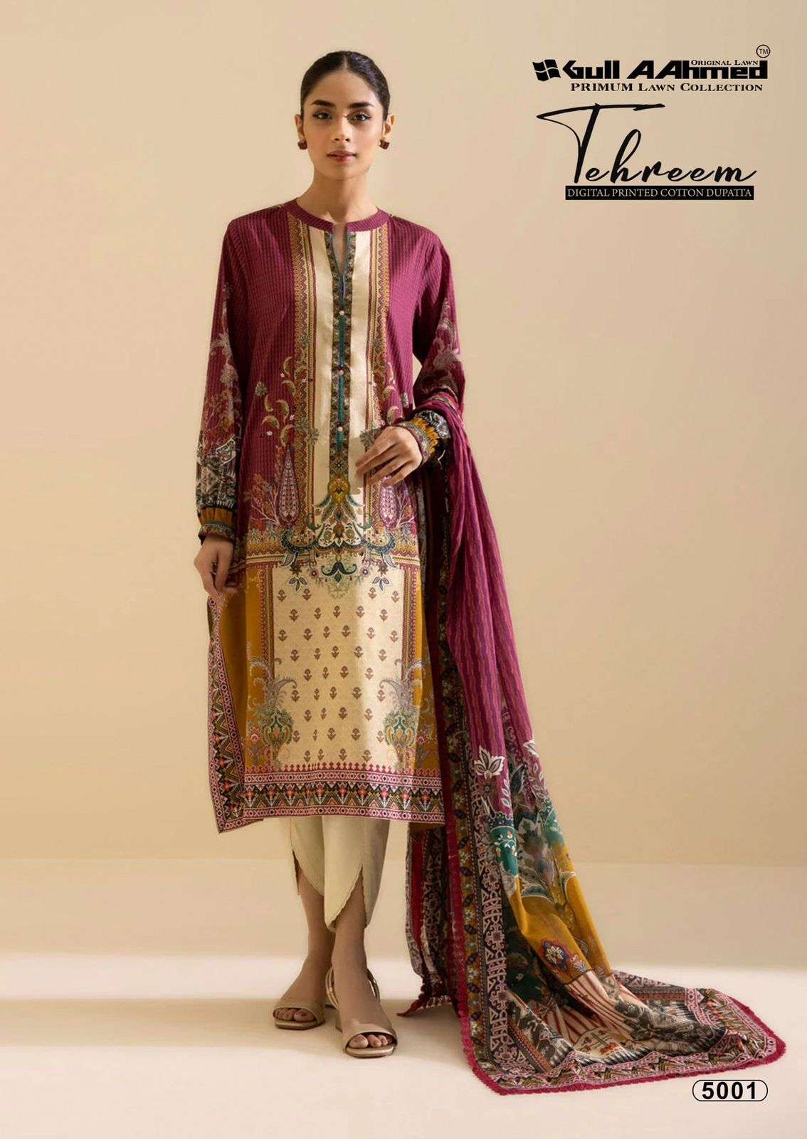 Tehreem Vol 5 Gul Ahmed Lawn Karachi Readymade Suits Supplier