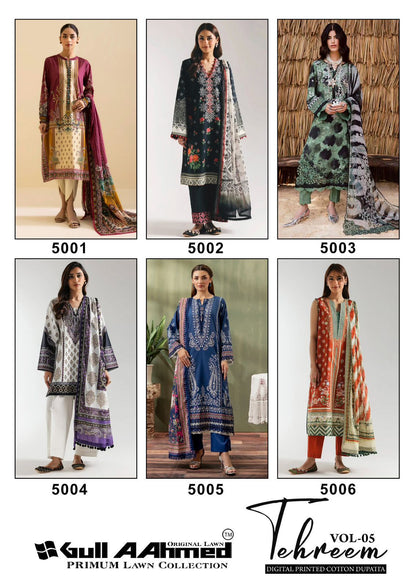 Tehreem Vol 5 Gul Ahmed Lawn Karachi Salwar Suits Wholesaler Gujarat
