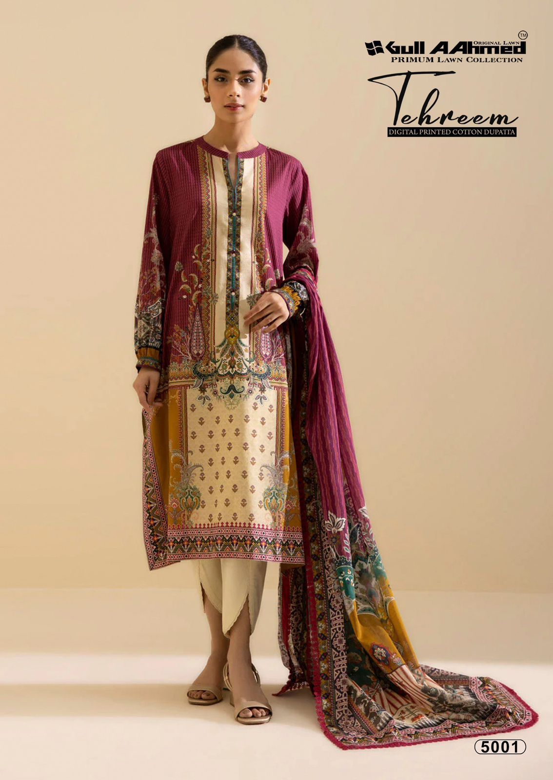 Tehreem Vol 5 Gul Ahmed Lawn Karachi Salwar Suits Wholesaler Gujarat