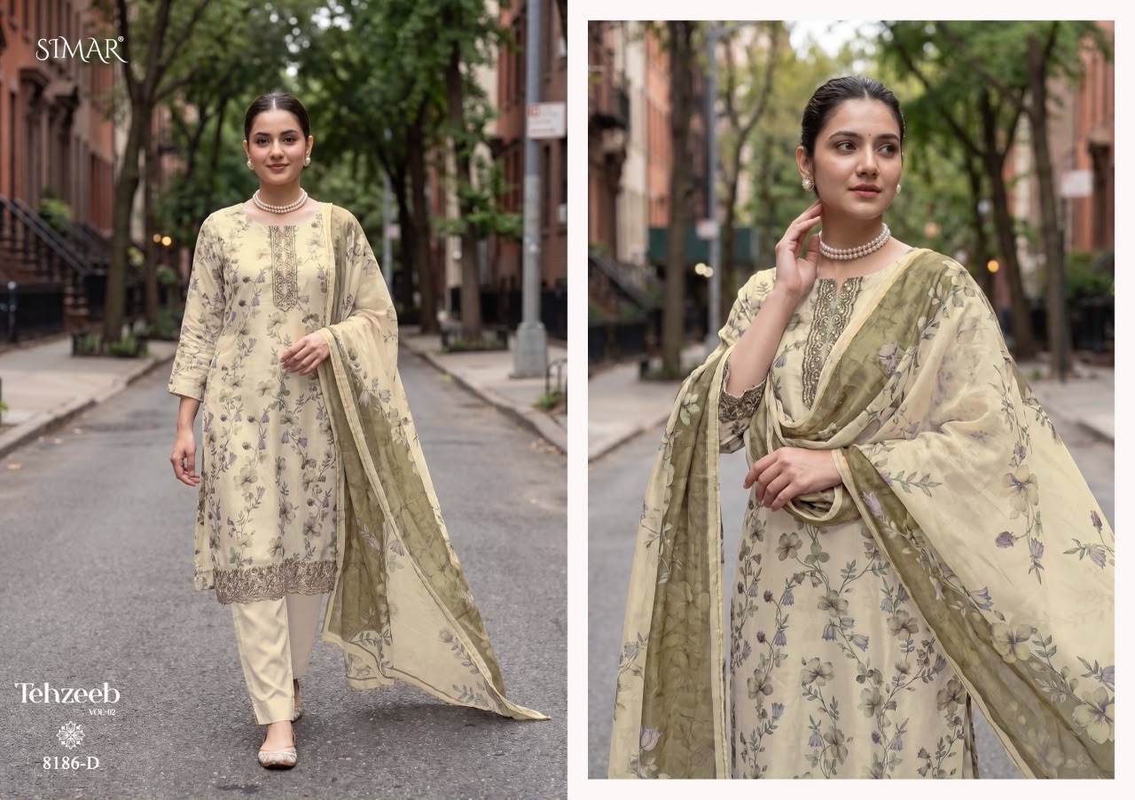 Tehzeeb Vol 2 Simar Viscose Muslin Pant Style Suits Manufacturer Gujarat