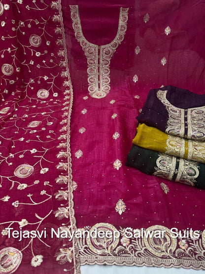 Tejasvi Nayandeep Silk Salwar Suits Manufacturer