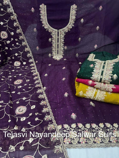 Tejasvi Nayandeep Silk Salwar Suits Manufacturer