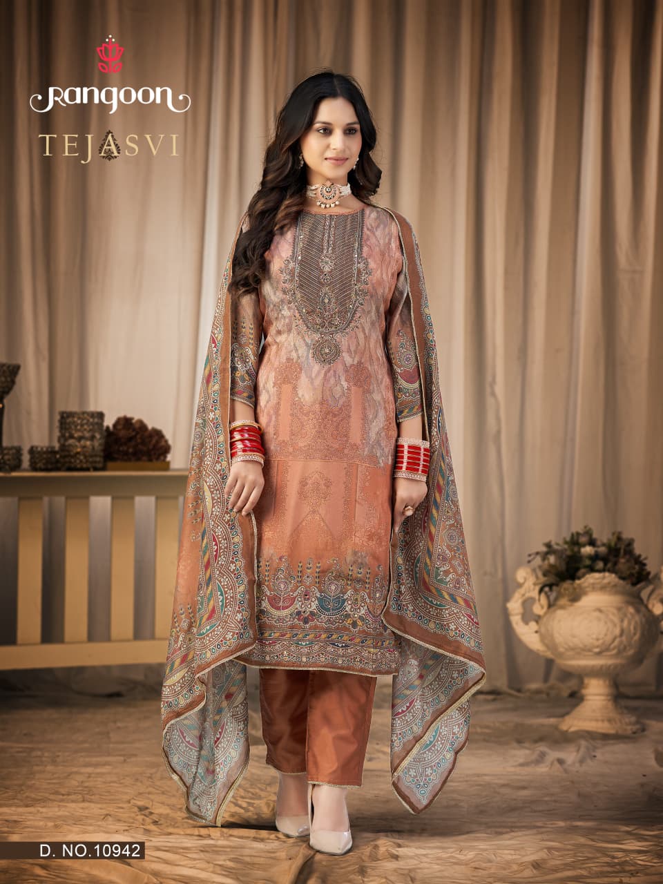 Tejasvi Rangoon Muslin Readymade Pant Style Suits Manufacturer Ahmedabad