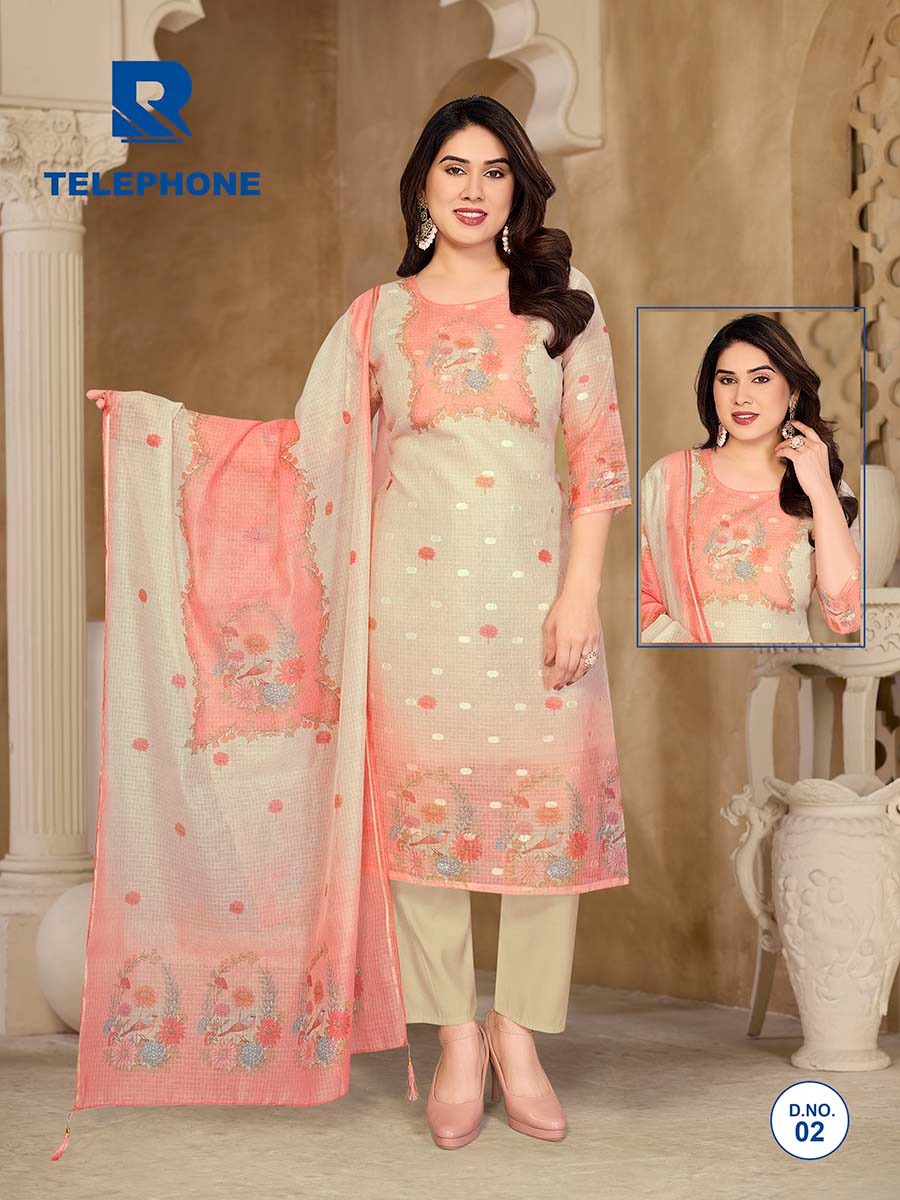 Telephone Raashi Kota Checks Readymade Pant Style Suits Exporter Ahmedabad