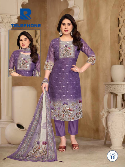 Telephone Raashi Kota Checks Readymade Pant Style Suits Exporter Ahmedabad