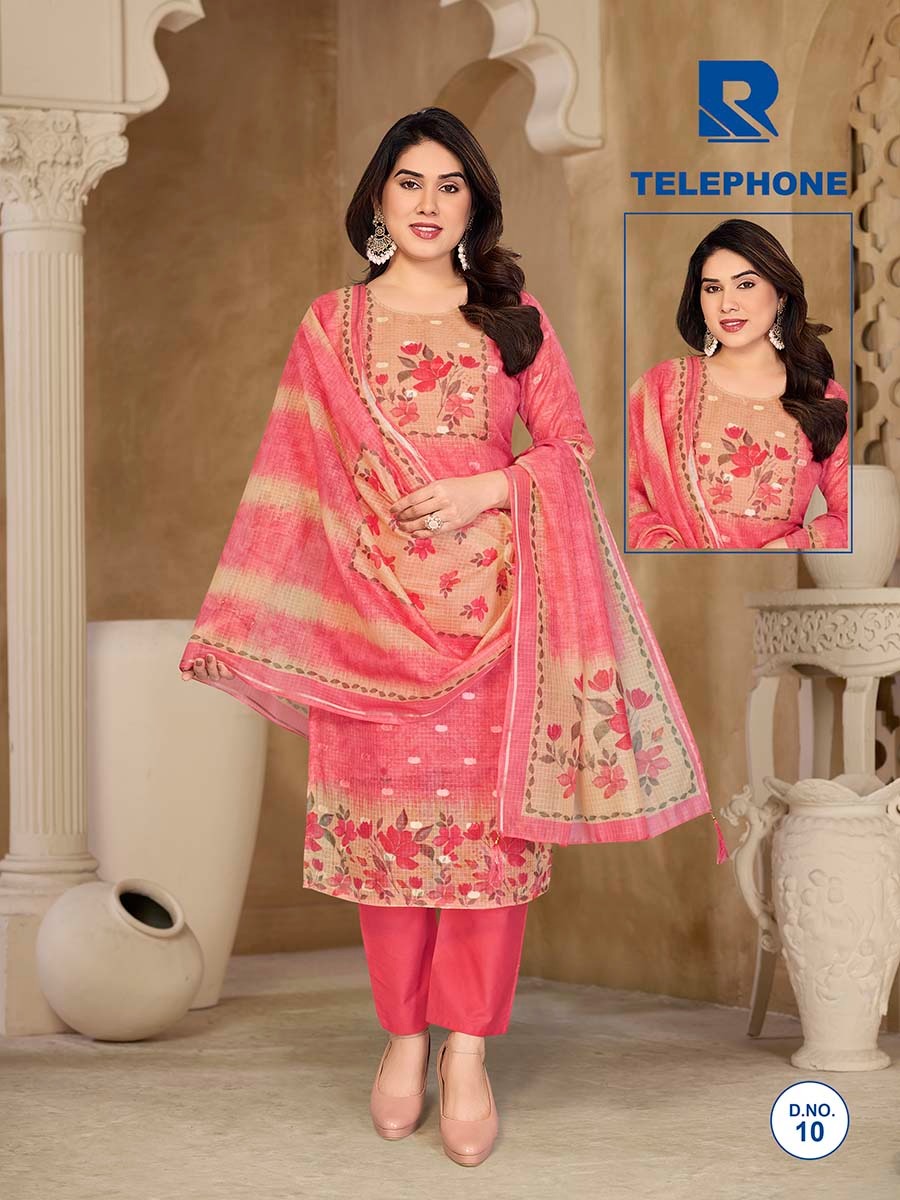 Telephone Raashi Kota Checks Readymade Pant Style Suits Exporter Ahmedabad