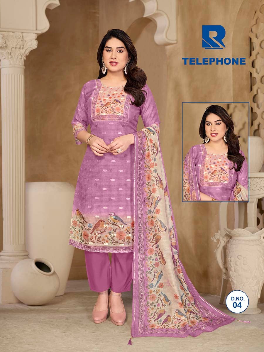 Telephone Raashi Kota Checks Readymade Pant Style Suits Exporter Ahmedabad