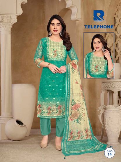 Telephone Raashi Kota Checks Readymade Pant Style Suits Exporter Ahmedabad
